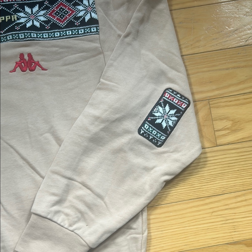 Kappa Tan and Black Zip Up Sweater with Knit Stand-Up Collar Extra Large - Picture 4 of 11